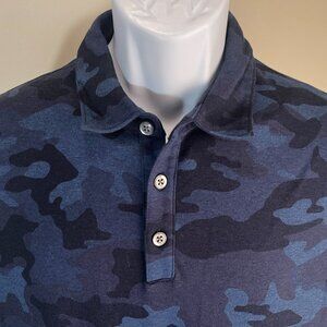 Banana Republic Men's blue camo Luxury Touch Performance golf polo Large L
